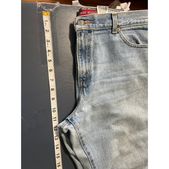 Levis 550 Relaxed Fit Tapered Leg Jeans Womens 14 Petite Light Wash - Picture 10 of 12